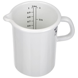 Riess, 0338-033 Kitchen Measure 1 Litre Classic White Diameter 10 cm Height 14.8 cm Capacity 1 Litre Enamel White Induction