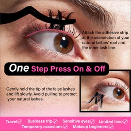 AJEAJE 60Pcs No Glue Needed Self Adhesive Eyelashes Clusters Faux Mink LY-9