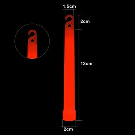 Trimming Shop 6 Inch Glow Stick Lanyard Premium Ultra Bright Glow in the Dark Rod Mega Party Pack of 25 (Red) for New Year's Eve, Graduation, Camping