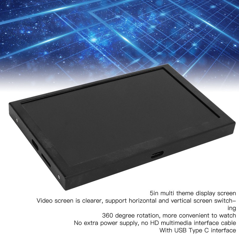 5in Display Screen 360 Degree Rotation Type C Monitor Multi
