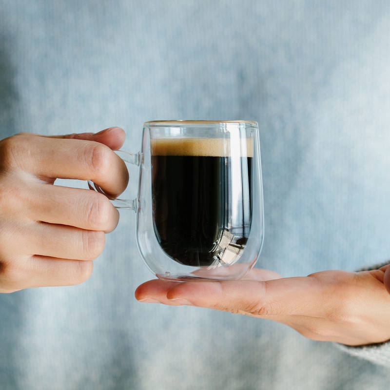 Brew To A Tea Glass Espresso Cups, Set of 4,