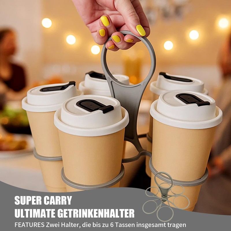 1 Drink Carrier with Handle, 1 Foldable Bottle Opener and