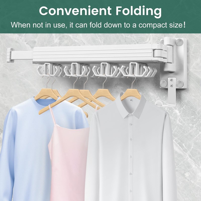 Kelisiting Wall Mounted Clothes Drying Rack, Laundry Drying Rack Wall