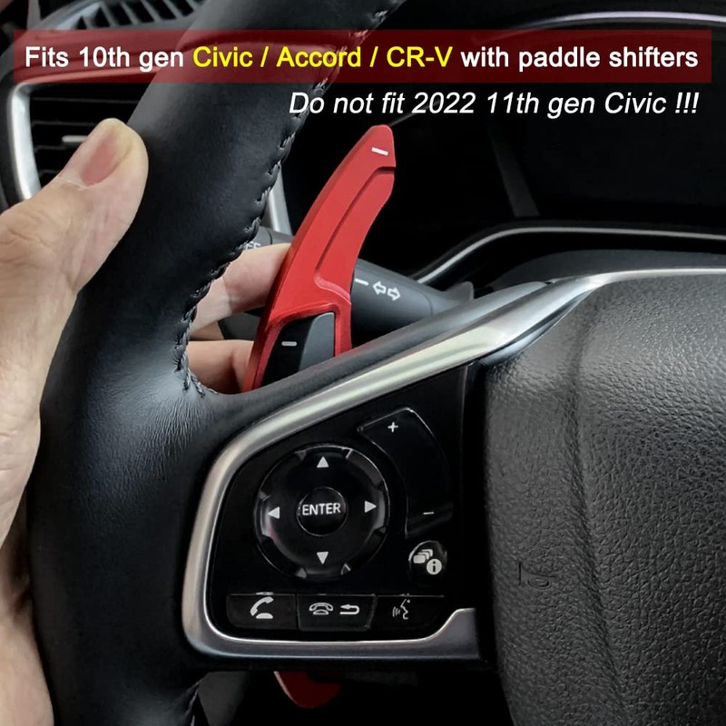 Thenice for Honda Civic Aluminium Alloy Shift Paddle Steering Wheel