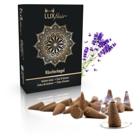 Lavender Incense Cones, 25 Incense Cones, Glow Duration per Cone, Approx. 25 Minutes Naturally Produced, Sweet Balsamic Aroma for Yoga, Meditation and Relaxation