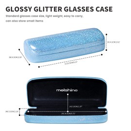 molshine Hard Shell Sunglasses Case, Classic Large Glasses Case for Men and Women, Sunglasses Glasses, Blue and pink