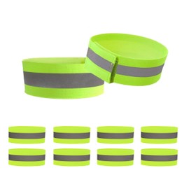 KuqitsBai 5 Pairs of Reflective Bands Set, Elastic, Reflective Bracelet with Velcro Fastening and Strong Reflective Strips, Safety Bracelet, Running, Cycling, Sports