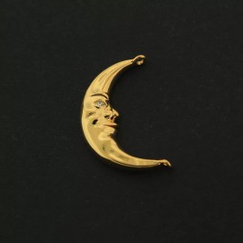 14k Gold Moon Connector Charm - Crescent Moon Pendant - 14k Gold Filled - GLD227