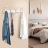 BOOKARROW White 4 Coat Hook Wall Mounted - Heavy Duty
