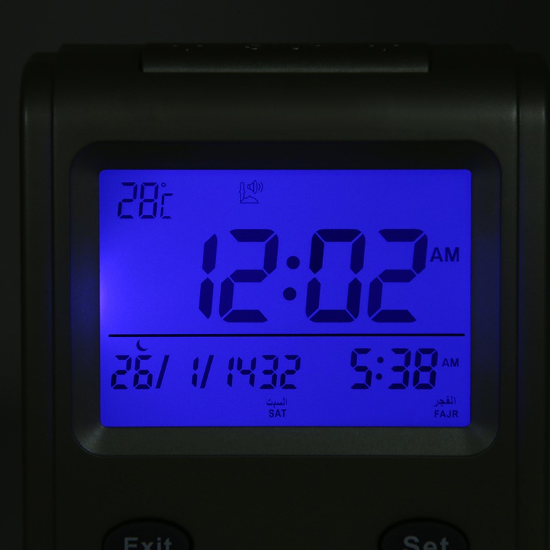 New Digital Islamic Clock Alarm Prayer Alarm LCD Azan Clock