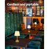 KDG Cordless Portables Table Lamp, LED Fabric Shade Small Desk