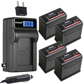 Kastar 4-Pack BP-980G Pro Battery and LCD AC Charger Compatible with Canon BP-980GPRO, BP-970 BP-970G BP-975, BP-945 BP-950 BP-950G BP-955, BP-930 BP-935, BP-925, BP-911 BP-911K BP-914 BP-915 Battery