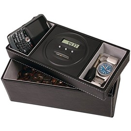 North Point Coin Counting Desktop Valet Storage Box (Brown)