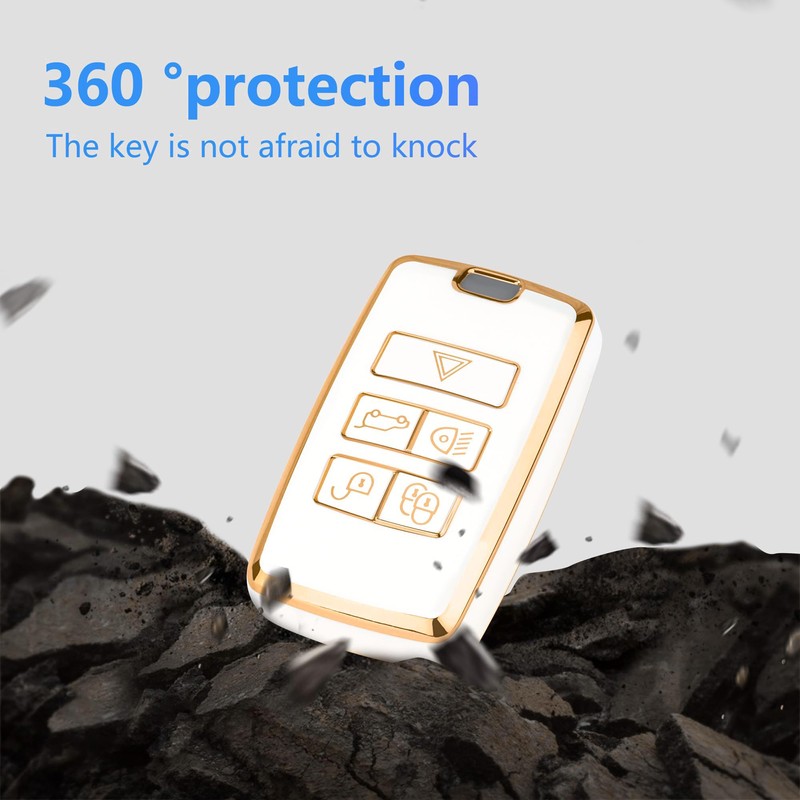 YHC Key Fob Cover Car Key Case Shell with Gold