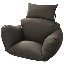 lihtsofty Egg Chair Cushion Replacement 47x31.5 Inch -Thicken Foldable Removable Waterproof Egg Chair Cushions with Headrest, Outdoor Hanging Chair Cushion, Patio Swing Cushions Grey