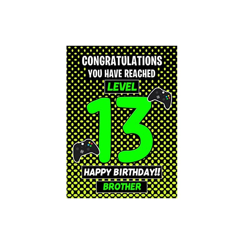 Brother 13th Birthday Card (Level Up Gamer)
