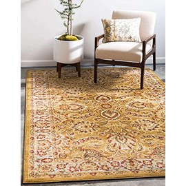 Unique Loom Voyage Traditional Oriental Classic Rug_AGR010, 3 Feet 3 Inch x 5 Feet 3 Inch, Gold/Ivory