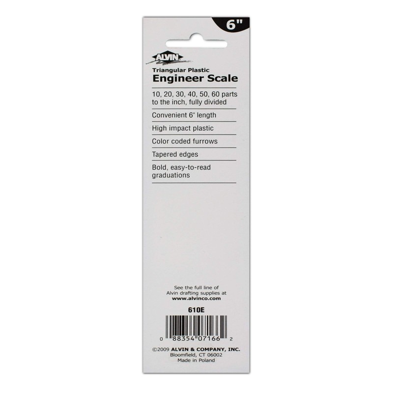 ALVIN 610E Metric Engineer Triangle Scale, Multipurpose Ruler for Drawing,