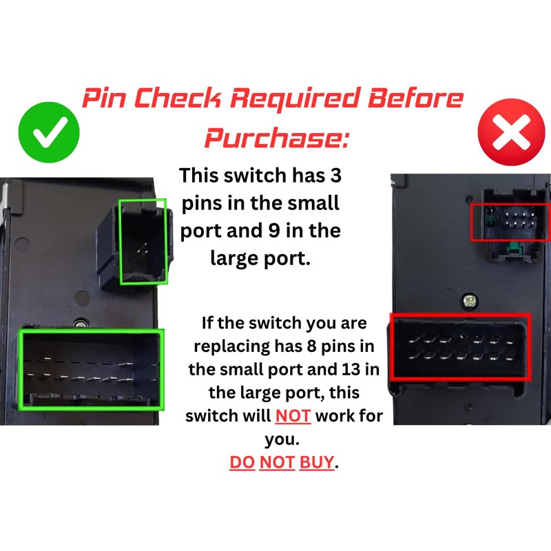 SWITCHDOCTOR Window Master Switch for 2008-2012 Liberty; 2008-2016 Chrysler Town