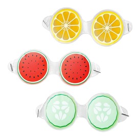 WOONEKY Summer Cool Eye Patch Skincare 3pcs Fruit Pattern Eye Masks for Women Beauty Eye Shades Set