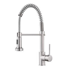 OWOFAN Kitchen Faucets, Commercial Brushed Nickel Stainless Steel Pull Down Sprayer Single Hole Single Handle RV Farmhouse Laundry Outdoor Faucet for Kitchen Sink, llaves para fregaderos de cocina