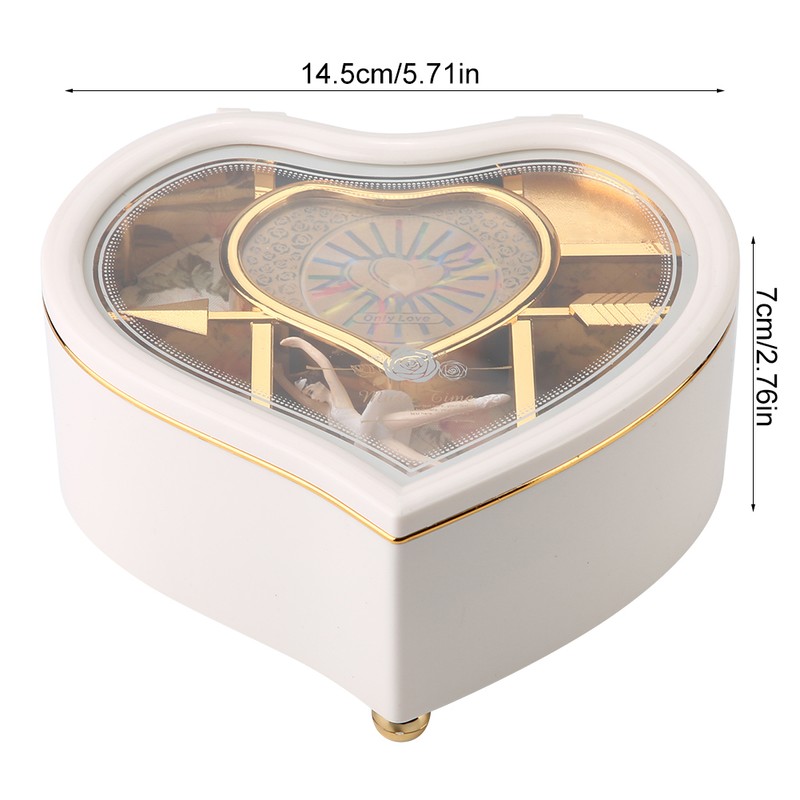 Heart shaped Dance Ballet Music Box Jewelry Spinning Music Box