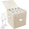 LotFancy Champagne Flute Storage Container for Moving, Hard Shell, Stackable