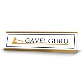 Gavel Guru Desk Sign (2x8") | Lawyer School Office Decoration