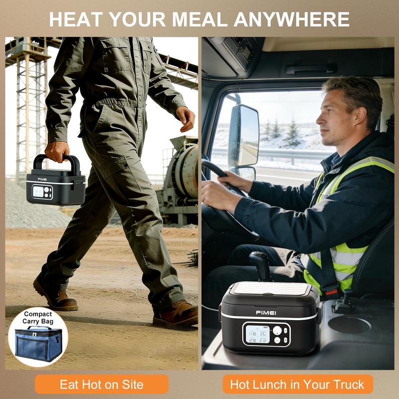 FIMEI Cordless Heated Lunch Box - 27000mAh Rechargeable Food Warmer