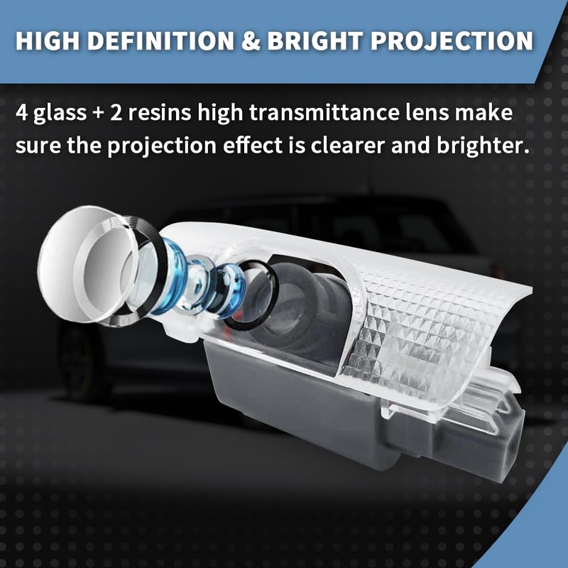 akarin 2 PCS LED Car Door Logo Lights Compatible for