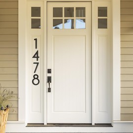 Ukontagood 12 Inch Modern Floating House Numbers for Outside, Stainless Steel Large Metal House Numbers for Outdoors, Black Home Address Numbers Metal Mailbox Numbers