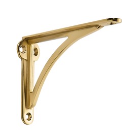 Khtumeware 100% Solid Brass Decorative Shelf Brackets, 7-inch Wall-Mounted Shelving Brackets, 2-Pack Polished Brass Vintage Metal Shelf Bracket Victorian Wall Bracket.