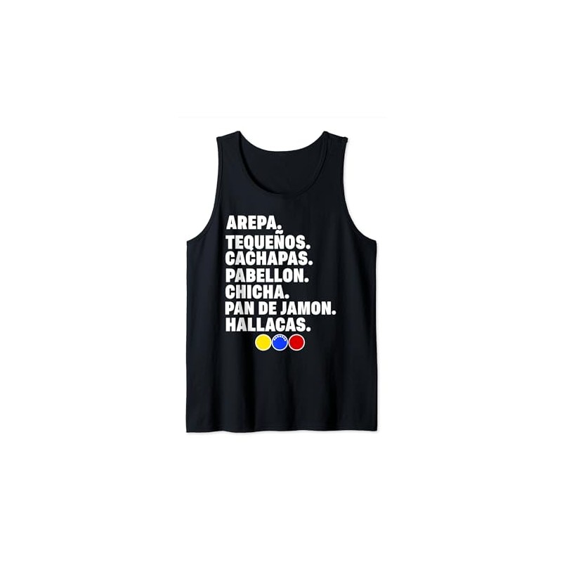 Venezuela Essen Arepa Pabellon Cachapas Pabellon Chicha Tank Top, black