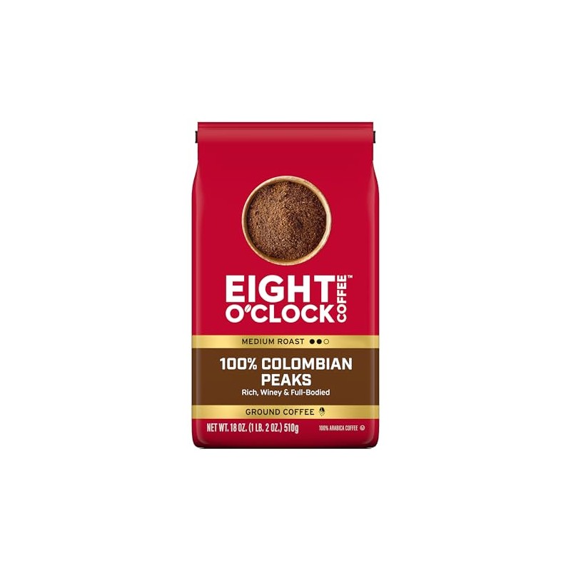 Eight O'Clock Coffee 100% Arabica Colombian Peaks, Medium Roast, Ground
