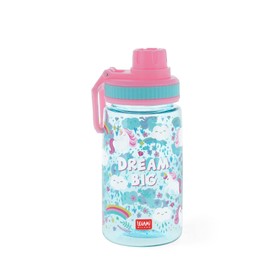 Legami - Children's Water Bottle, Lightweight, Airtight, BPA Free, 400 ml, Unicorn Theme