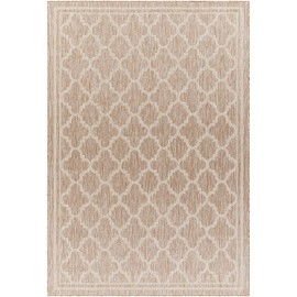 Livabliss Sawyer Vintage Diamond Outdoor Rug, 5'3" x 7', Camel