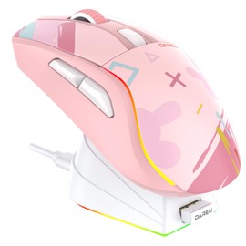 DAREU A950 Wireless Gaming Mouse with RGB Charging Dock,88g Lightweight Programmable Tri-Mode Wireless Mouse Gaming, Up to 12K DPI,1000Hz,120Hrs Playtime with RGB Backlit, Great for PC, Mac