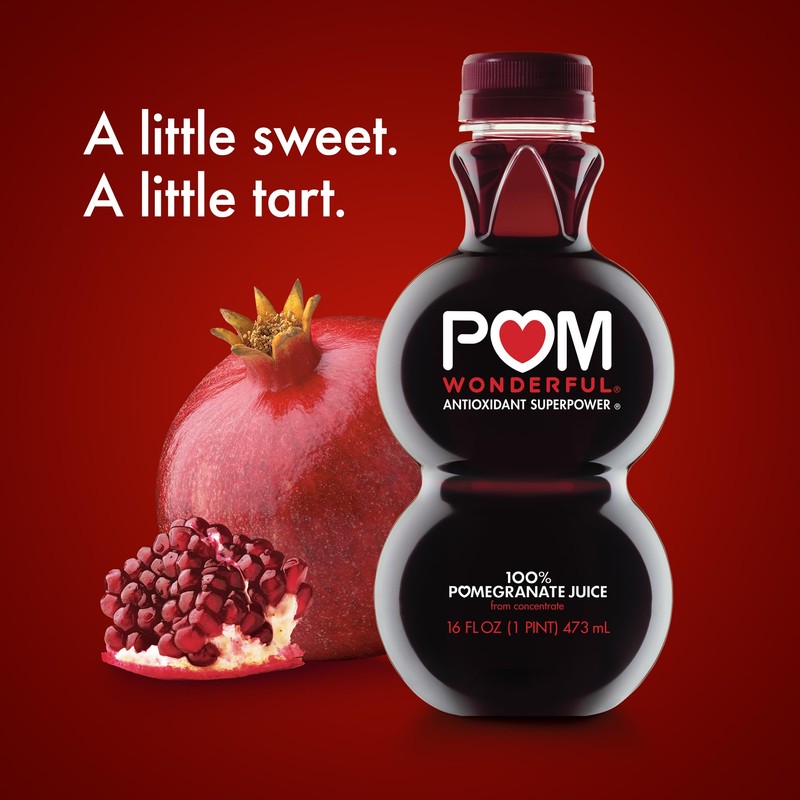 POM Wonderful 100% Pomegranate Juice, 16 Ounce Bottle (Pack of