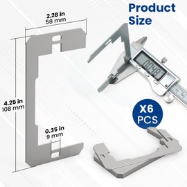 ZIUZI 6Pcs Wall Plate Spacer, Metal Flush Fit Device Leveling Plates, Electric Receptacle Spacers Outlet Shims for Wall Outlet Repair and Loose Electrical Outlet Plug Fix