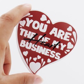 200PCS You Are The Heart of My Business Cards, Mini Package Inserts for Home Business, Red Double-sided Printing Heart Shaped Thank You for Small Business Owners Stores Online Retailers