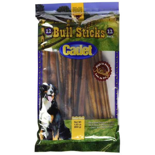 Cadet Gourmet Bull Sticks 12 Pack, 21 oz (949145)