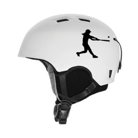 Softball Batter Girl Sticker Decal Notebook Car Laptop 5" x 4" (Black)