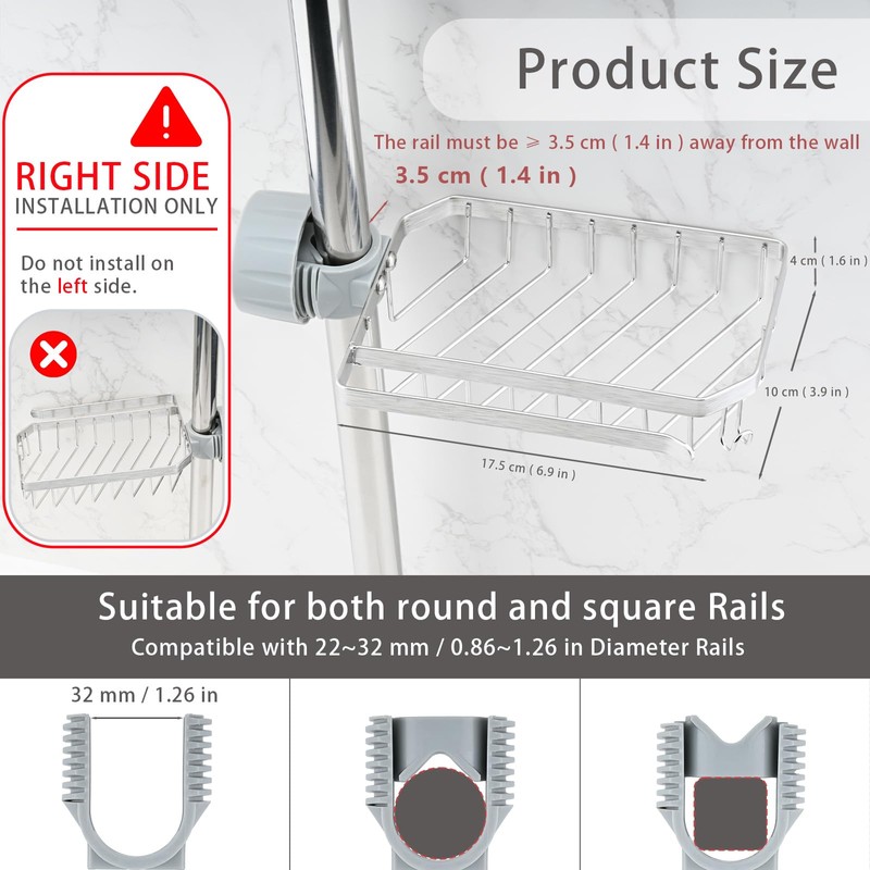YoHyien Stainless Steel Shower Caddy No Drill, Shower Soap Holder
