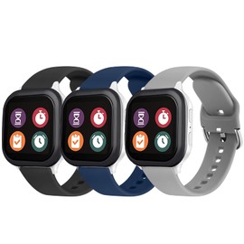 3 Pack Bands Compatible with Gizmo Watch Band Replacement for Kids, Soft Silicone Adjustable Sport Strap Replacement Wristbands for Verizon Gizmo Watch 2 / Gizmo Watch 1 Smartwatch Boys Girls