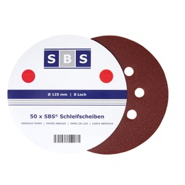 SBS Velcro Sanding Discs, Diameter 125 mm, Various Grits, Choice of 50 Pieces