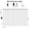 echosari Smart LED Curtain Lights Outdoor, 20ft x 10ft 600