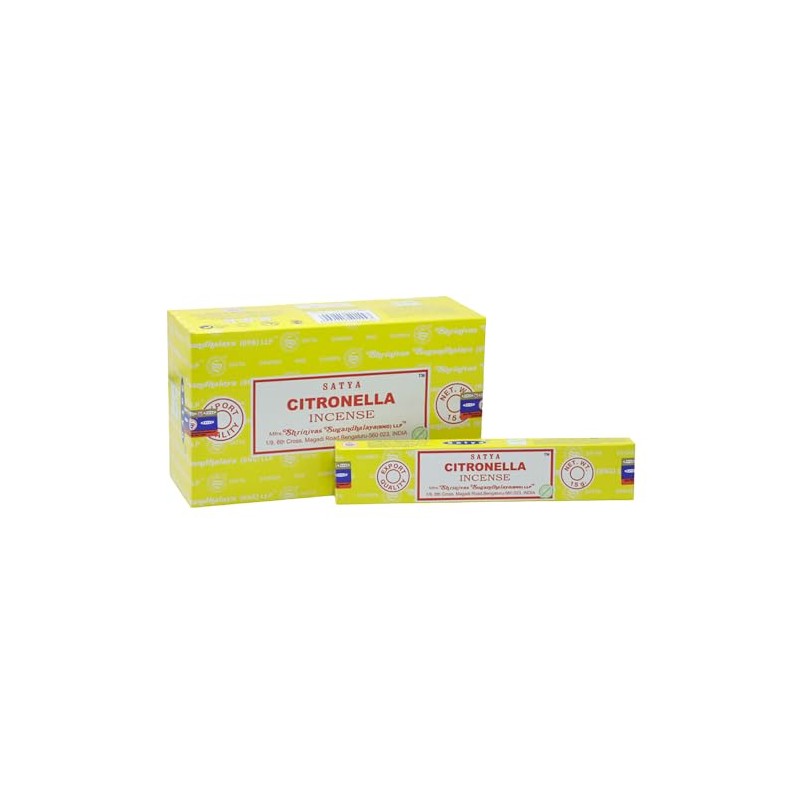 Satya Incense Sticks, 12 Packs x 15g, Citronella