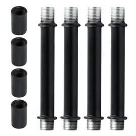 BokWin 4 Pcs M10 Lamp Extension Rod with Connector Black Pendant Extension Rods Replacement for Lights(3.15 Inch Length)