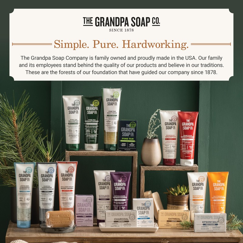 The Grandpa Soap Company Pine Tar Bar Soap for Men-
