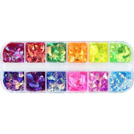 Lentejuelas Holográficas Nail Art Glitter 3D Lentejuelas holográficas para uñas Fragmentos Grandes Irregulares Copos de Brillo Suministros para Mujeres